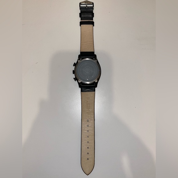 Veldt Mens hybrid Black Quartz Watch Leather Strap - Picture 8 of 11